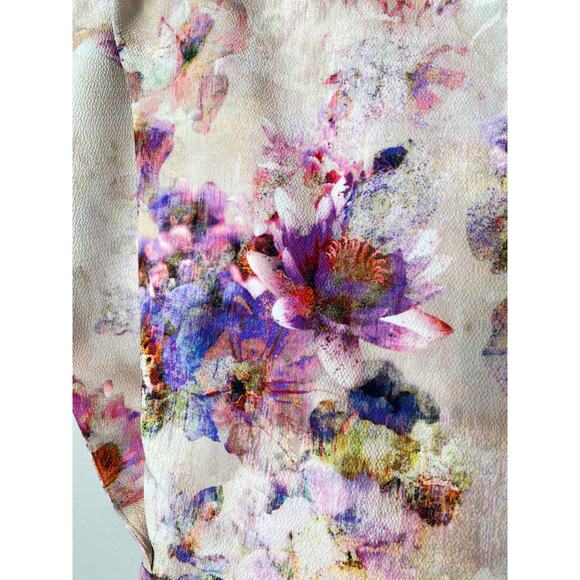 BLACK HALO DRESS 10 FAIRY FLORAL WATERCOLOR PINK YOOMI SHEATH SHORT CAP SLEEVE - Picture 10 of 14